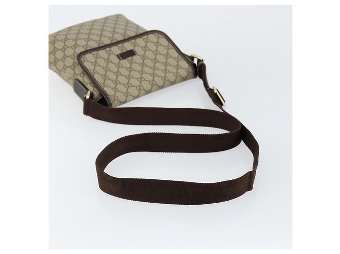 Gucci Borsa a Spalla GG Supreme in PVC Pelle Beige 223666 Auth ep11388 - vista 7