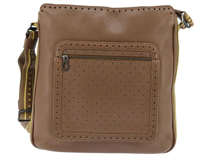 Autre Marque Borsa a spalla Bottega Veneta in pelle forata marrone oro Auth bs30220 D'oro - vista 13