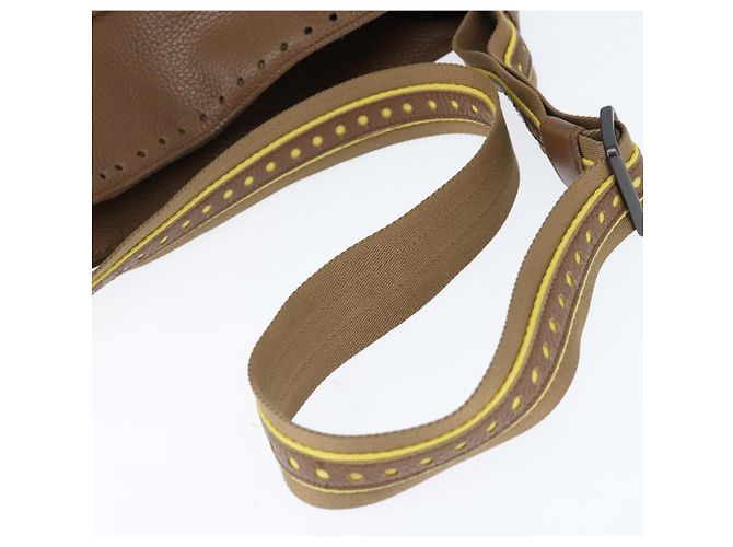 Autre Marque Borsa a spalla Bottega Veneta in pelle forata marrone oro Auth bs30220 D'oro - vista 7