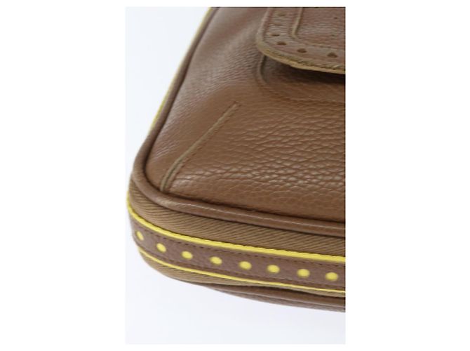 Autre Marque Borsa a spalla Bottega Veneta in pelle forata marrone oro Auth bs30220 D'oro - vista 9