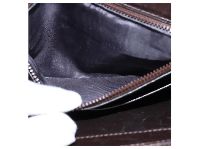 Borsa a spalla in pelle Sherry Line di GUCCI, marrone scuro, oro e rosso, autentica ep11429 - vista 12