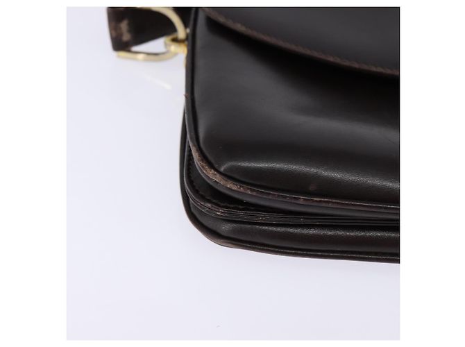 Borsa a spalla in pelle Sherry Line di GUCCI, marrone scuro, oro e rosso, autentica ep11429 - vista 9