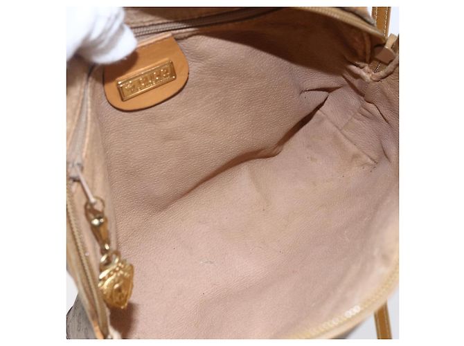Gucci Borsa a Spalla Micro GG Supreme PVC Beige Oro 007 104 4916 Auth BA7113 D'oro - vista 11