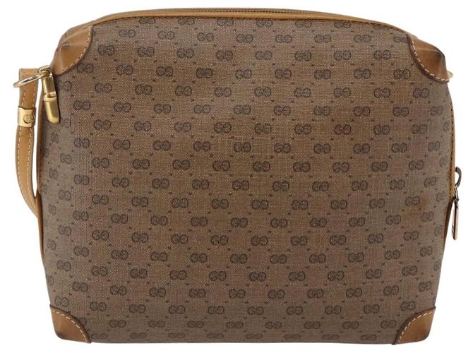 Gucci Borsa a Spalla Micro GG Supreme PVC Beige Oro 007 104 4916 Auth BA7113 D'oro - vista 2
