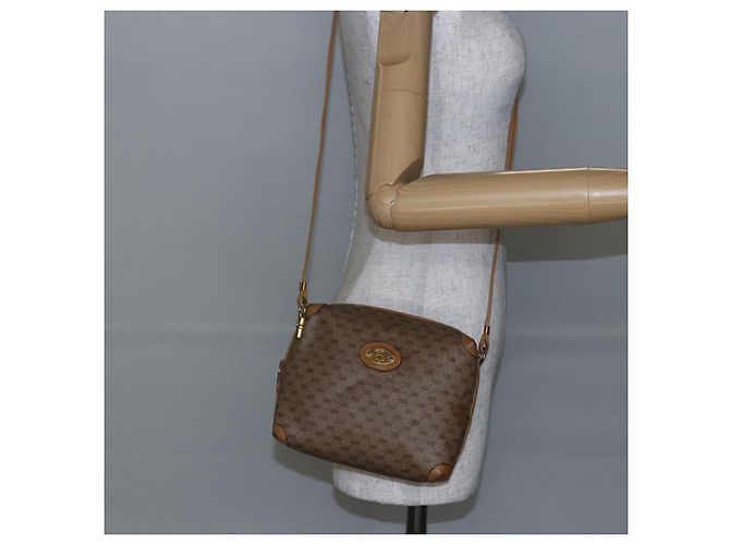 Gucci Borsa a Spalla Micro GG Supreme PVC Beige Oro 007 104 4916 Auth BA7113 D'oro - vista 22