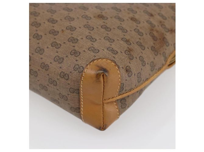 Gucci Borsa a Spalla Micro GG Supreme PVC Beige Oro 007 104 4916 Auth BA7113 D'oro - vista 9