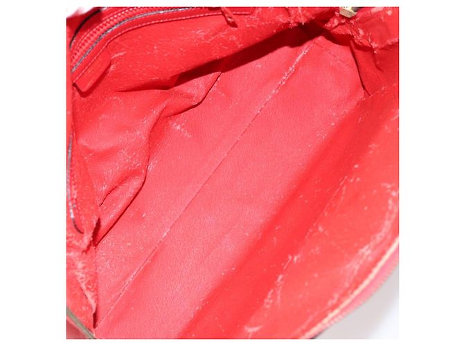 Borsa a mano CÉLINE Circle in pelle 2 in 1 rossa Auth 145769 Rosso - vista 10