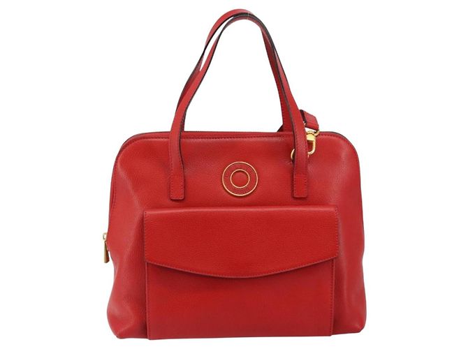 Borsa a mano CÉLINE Circle in pelle 2 in 1 rossa Auth 145769 Rosso - vista 13