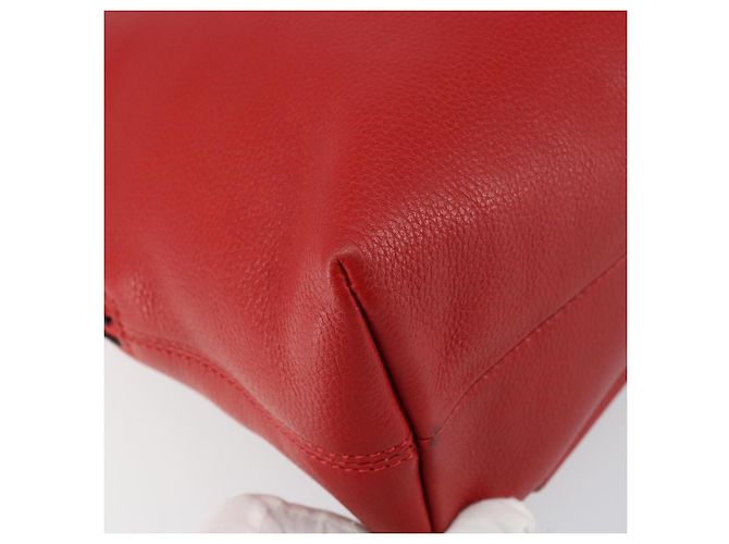 Borsa a mano CÉLINE Circle in pelle 2 in 1 rossa Auth 145769 Rosso - vista 18