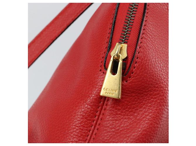 Borsa a mano CÉLINE Circle in pelle 2 in 1 rossa Auth 145769 Rosso - vista 20