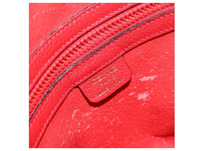 Borsa a mano CÉLINE Circle in pelle 2 in 1 rossa Auth 145769 Rosso - vista 21