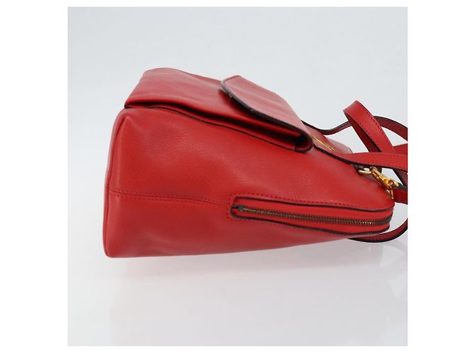 Borsa a mano CÉLINE Circle in pelle 2 in 1 rossa Auth 145769 Rosso - vista 3