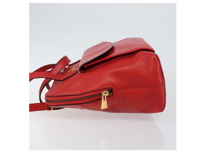 Borsa a mano CÉLINE Circle in pelle 2 in 1 rossa Auth 145769 Rosso - vista 4