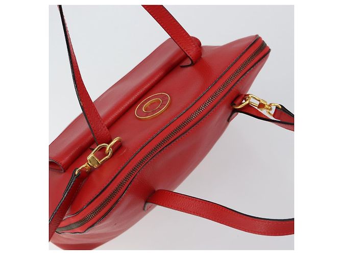 Borsa a mano CÉLINE Circle in pelle 2 in 1 rossa Auth 145769 Rosso - vista 6