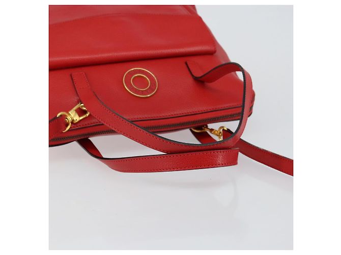 Borsa a mano CÉLINE Circle in pelle 2 in 1 rossa Auth 145769 Rosso - vista 7