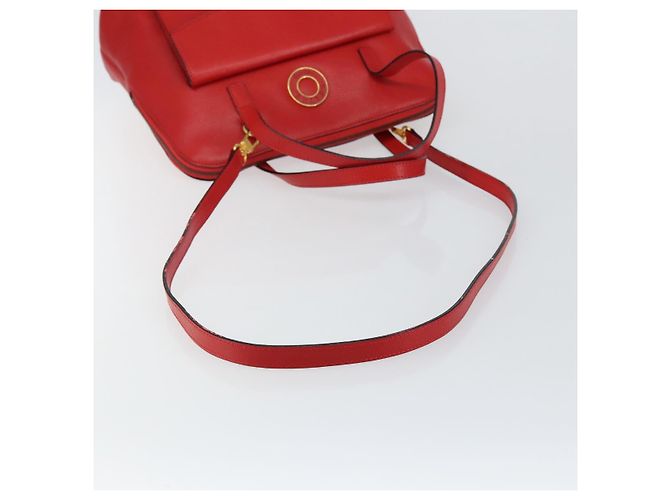 Borsa a mano CÉLINE Circle in pelle 2 in 1 rossa Auth 145769 Rosso - vista 8