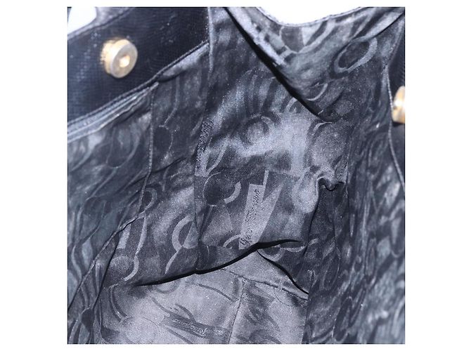Borsa a Spalla Vala in Pelle Nera e Oro Salvatore Ferragamo Auth BA7064 Nero D'oro - vista 19