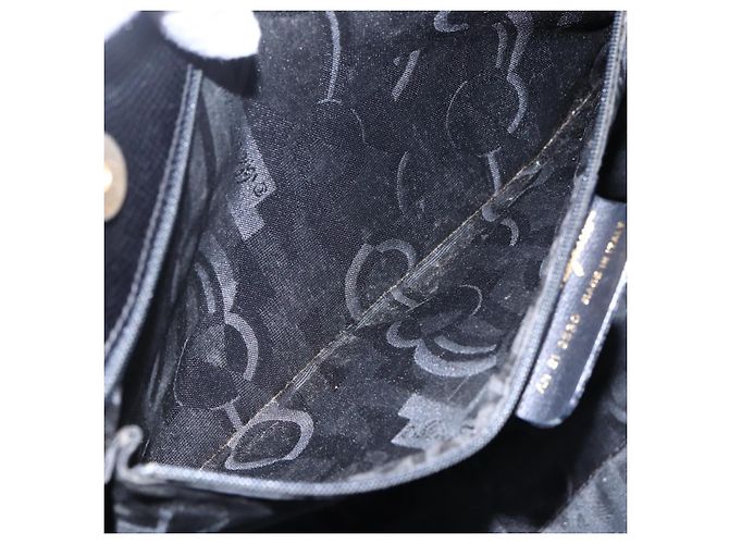 Borsa a Spalla Vala in Pelle Nera e Oro Salvatore Ferragamo Auth BA7064 Nero D'oro - vista 20