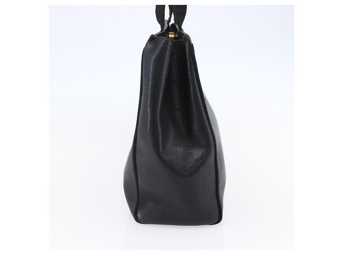 Borsa a Spalla Vala in Pelle Nera e Oro Salvatore Ferragamo Auth BA7064 Nero D'oro - vista 3