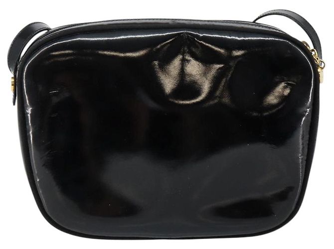 Borsa a Spalla Vala Smalto Nero Oro Auth BA7055 di Salvatore Ferragamo D'oro - vista 2