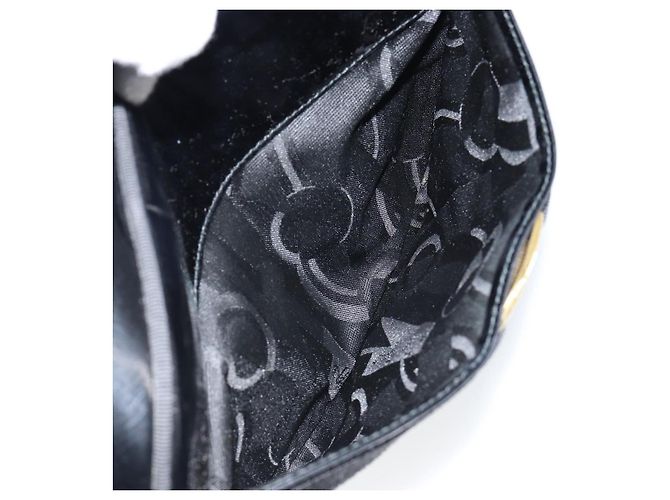 Borsa a Spalla Vala Smalto Nero Oro Auth BA7055 di Salvatore Ferragamo D'oro - vista 21