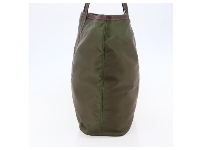 Borsa Tote PRADA in nylon khaki oro Auth ep11268 D'oro Cachi - vista 4
