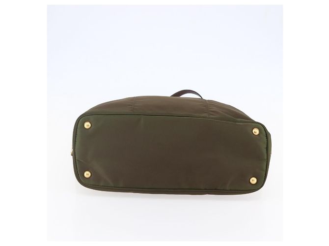 Borsa Tote PRADA in nylon khaki oro Auth ep11268 D'oro Cachi - vista 5