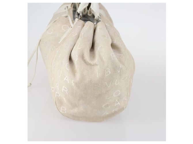 Bulgari Borsa a mano BVLGARI Logo Mania in tela 2 pezzi Beige Marrone Auth bs29563 - vista 4