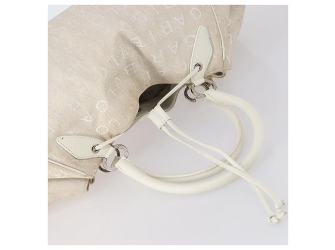 Bulgari Borsa a mano BVLGARI Logo Mania in tela 2 pezzi Beige Marrone Auth bs29563 - vista 5
