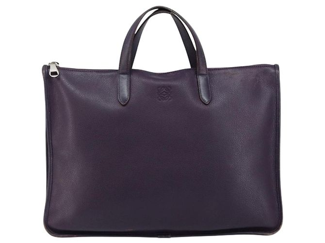 LOEWE Tote Bag aus Leder lila Silber authentisch ep11409 - Ansicht 13