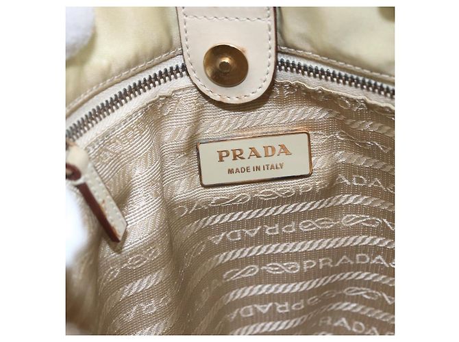 Borsa Tote PRADA Nylon Avorio Oro Auth 147996 D'oro Crudo - vista 19