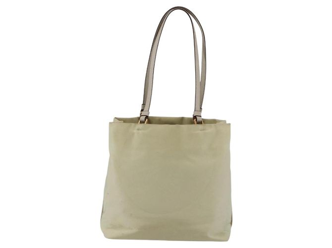 Borsa Tote PRADA Nylon Avorio Oro Auth 147996 D'oro Crudo - vista 2