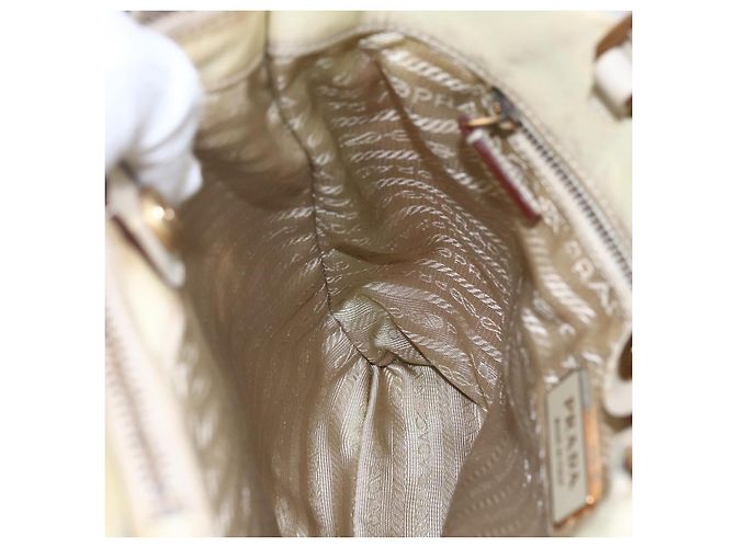 Borsa Tote PRADA Nylon Avorio Oro Auth 147996 D'oro Crudo - vista 21