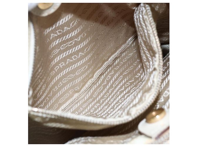 Borsa Tote PRADA Nylon Avorio Oro Auth 147996 D'oro Crudo - vista 22