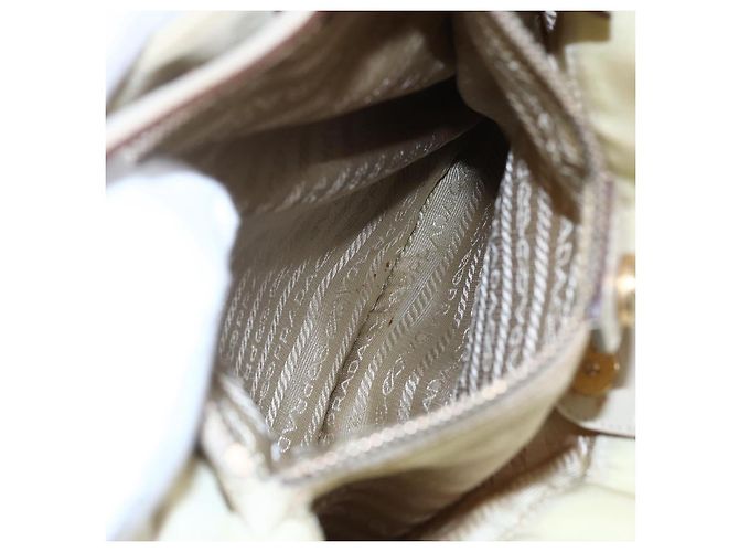 Borsa Tote PRADA Nylon Avorio Oro Auth 147996 D'oro Crudo - vista 23