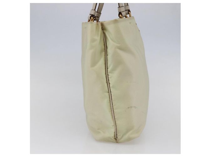Borsa Tote PRADA Nylon Avorio Oro Auth 147996 D'oro Crudo - vista 3