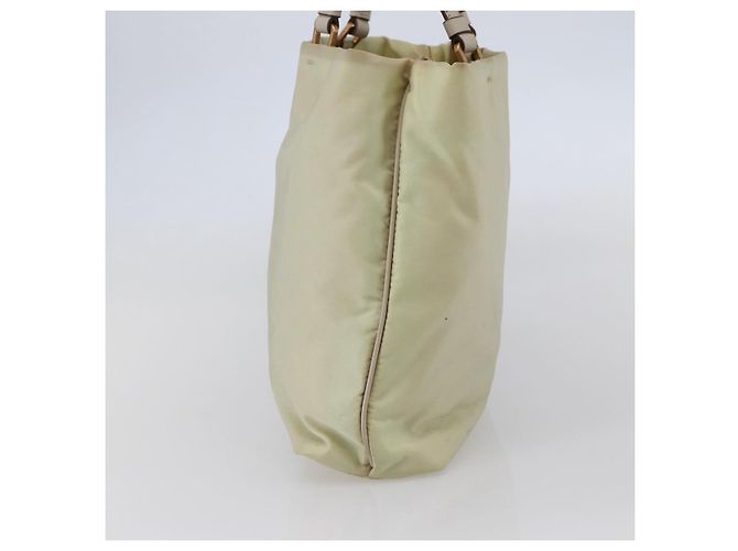 Borsa Tote PRADA Nylon Avorio Oro Auth 147996 D'oro Crudo - vista 4