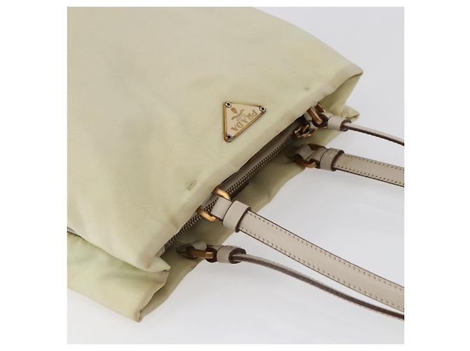 Borsa Tote PRADA Nylon Avorio Oro Auth 147996 D'oro Crudo - vista 6