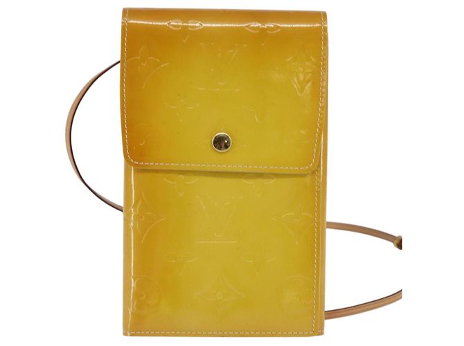 Louis Vuitton PORTAFOGLI WALKER MONOGRAM VERNIS LIME GIALLO M91074 LV Auth ep10966 D'oro - vista 13