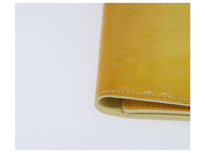 Louis Vuitton PORTAFOGLI WALKER MONOGRAM VERNIS LIME GIALLO M91074 LV Auth ep10966 D'oro - vista 14