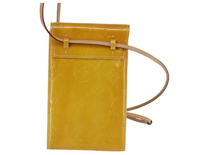 Louis Vuitton PORTAFOGLI WALKER MONOGRAM VERNIS LIME GIALLO M91074 LV Auth ep10966 D'oro - vista 2