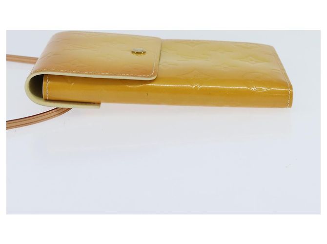 Louis Vuitton PORTAFOGLI WALKER MONOGRAM VERNIS LIME GIALLO M91074 LV Auth ep10966 D'oro - vista 3