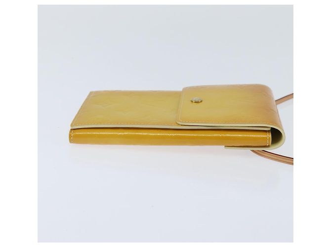 Louis Vuitton PORTAFOGLI WALKER MONOGRAM VERNIS LIME GIALLO M91074 LV Auth ep10966 D'oro - vista 4
