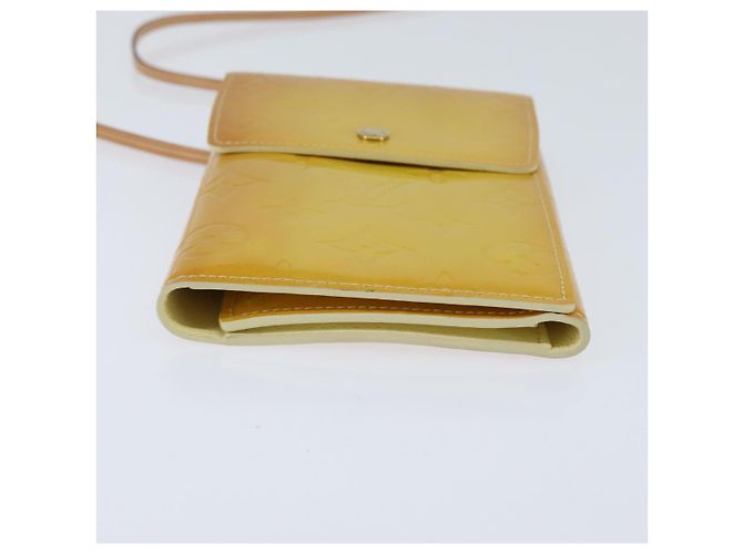 Louis Vuitton PORTAFOGLI WALKER MONOGRAM VERNIS LIME GIALLO M91074 LV Auth ep10966 D'oro - vista 5
