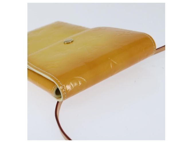Louis Vuitton PORTAFOGLI WALKER MONOGRAM VERNIS LIME GIALLO M91074 LV Auth ep10966 D'oro - vista 6