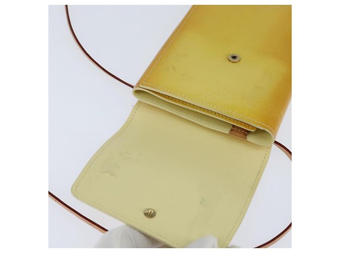 Louis Vuitton PORTAFOGLI WALKER MONOGRAM VERNIS LIME GIALLO M91074 LV Auth ep10966 D'oro - vista 9