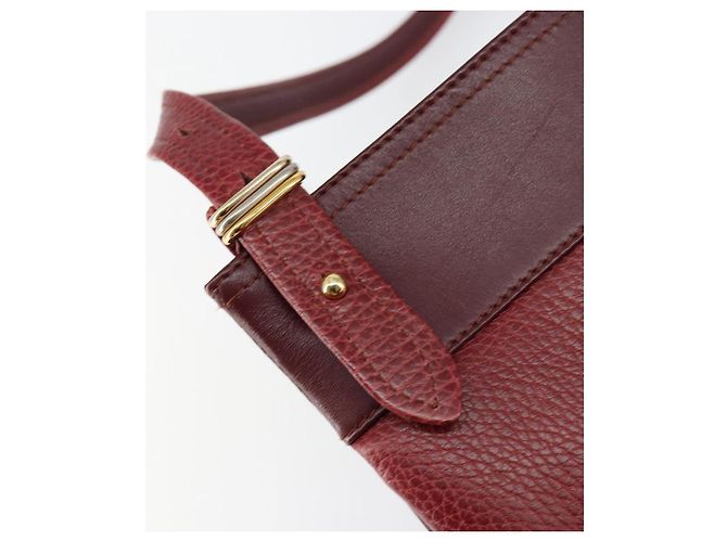 Cartier Borsa a spalla Must Line in pelle Bordeaux oro Auth BA7016 D'oro Bordò - vista 10