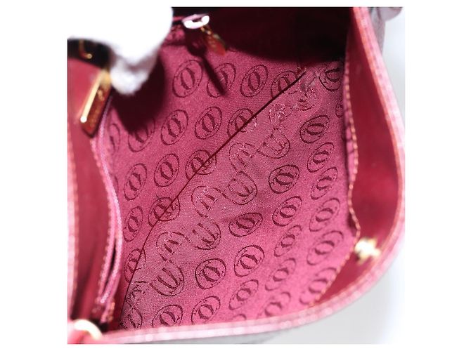 Cartier Borsa a spalla Must Line in pelle Bordeaux oro Auth BA7016 D'oro Bordò - vista 12