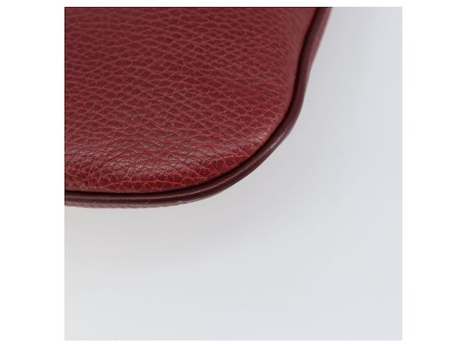 Cartier Borsa a spalla Must Line in pelle Bordeaux oro Auth BA7016 D'oro Bordò - vista 15