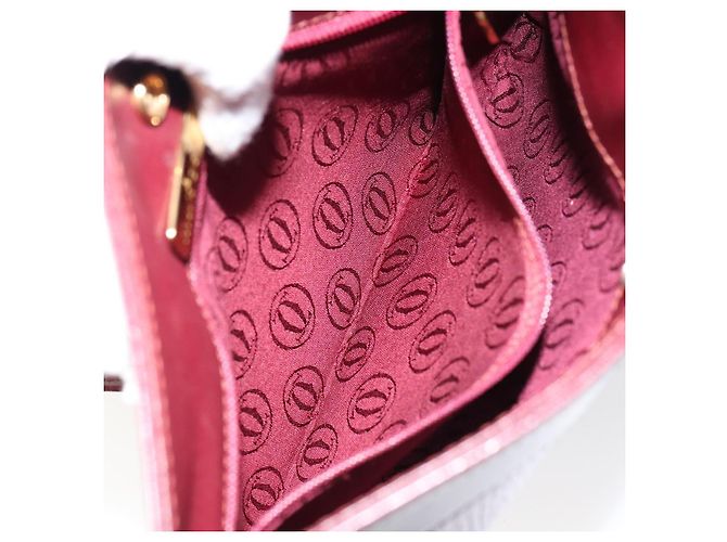 Cartier Borsa a spalla Must Line in pelle Bordeaux oro Auth BA7016 D'oro Bordò - vista 20